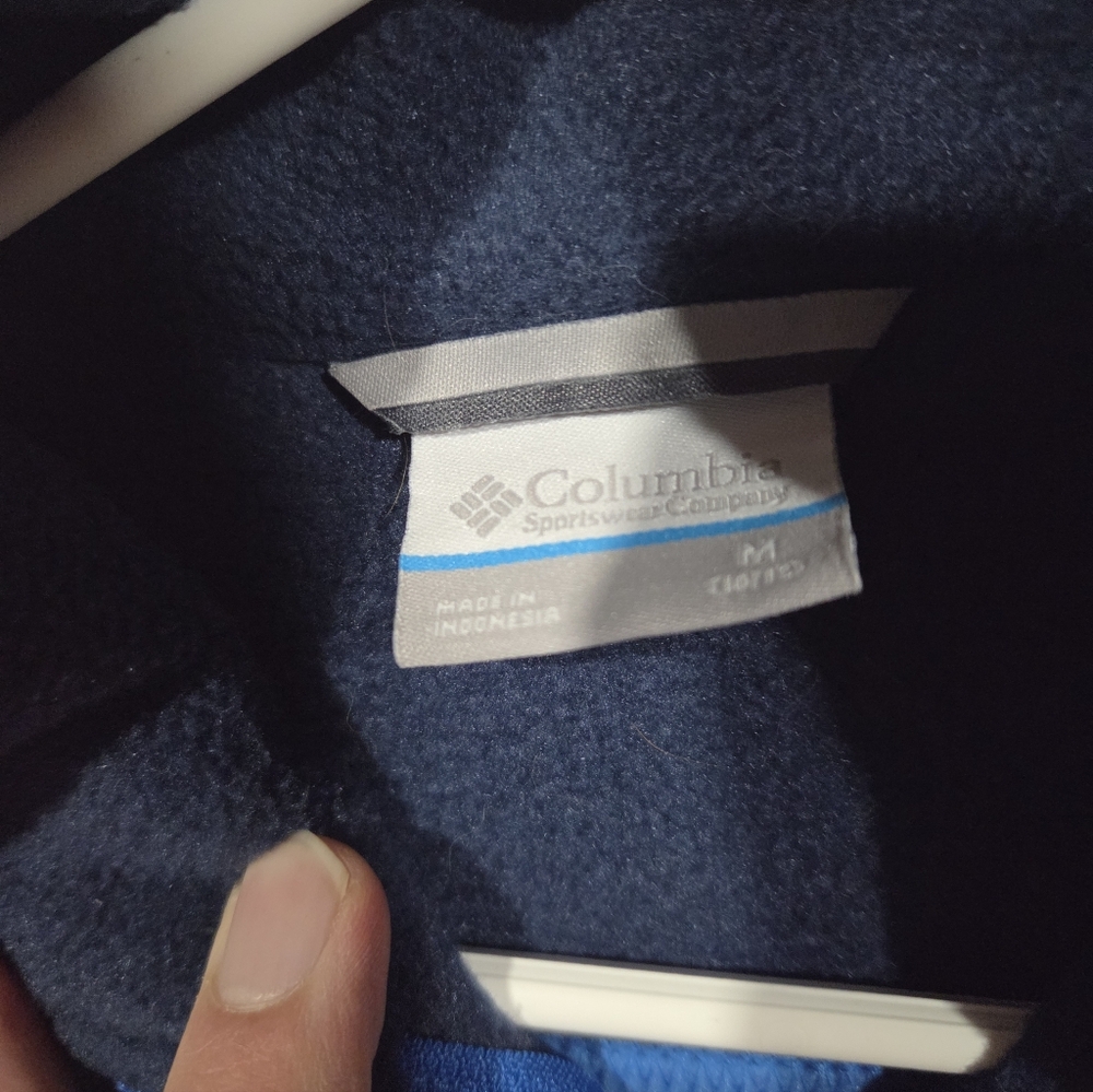 Columbia Two-Tone Blue Fleece Jacket Mens Medium - Picture 3 of 4